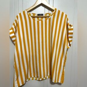 Mustard Shein Curve striped blouse 1x